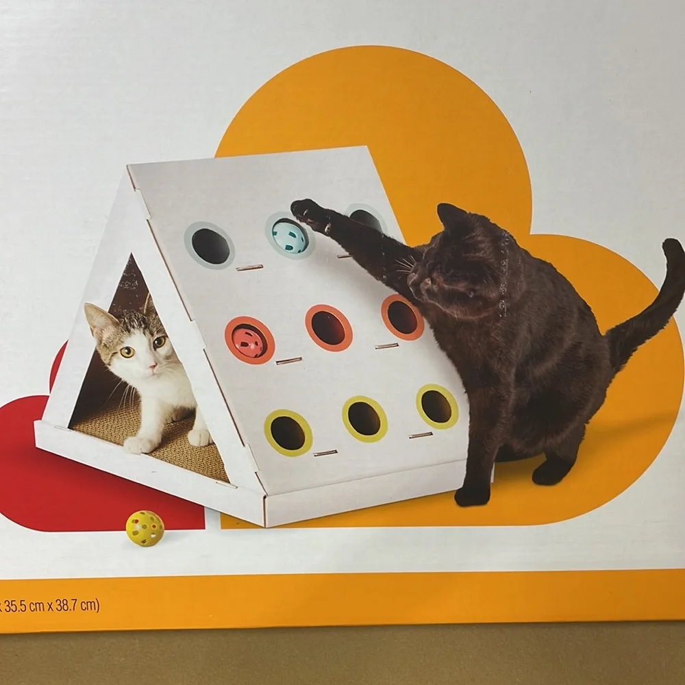 Boots & Barkley - Triangle Puzzle Durable Scratch Board Peek-a-boo Cat Scratcher